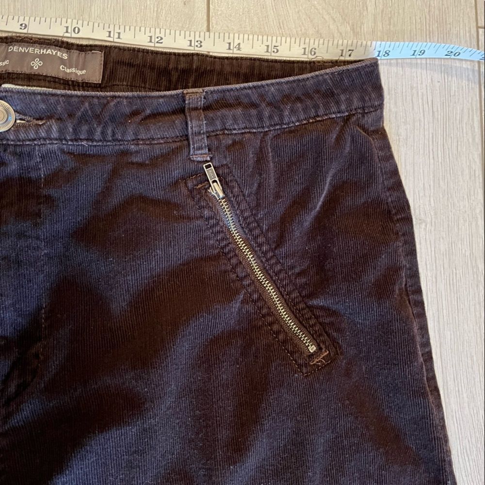 Vintage 90s mid rise wide leg brown corduroy pants - Picture 6 of 8